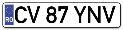 Placuta inmatriculare numar auto  CV-87-YNV, CV 87 YNV, CV87YNV