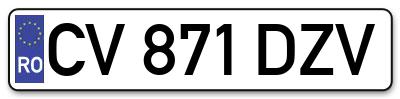 Placuta inmatriculare numar auto  CV-871-DZV, CV 871 DZV, CV871DZV