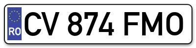 Placuta inmatriculare numar auto  CV-874-FMO, CV 874 FMO, CV874FMO