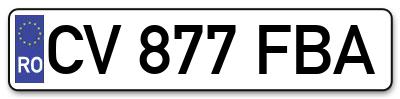 Placuta inmatriculare numar auto  CV-877-FBA, CV 877 FBA, CV877FBA