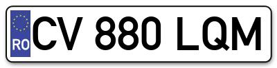 Placuta inmatriculare numar auto  CV-880-LQM, CV 880 LQM, CV880LQM