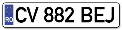 Placuta inmatriculare numar auto  CV-882-BEJ, CV 882 BEJ, CV882BEJ