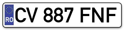 Placuta inmatriculare numar auto  CV-887-FNF, CV 887 FNF, CV887FNF