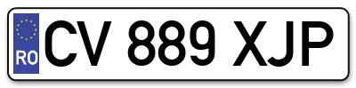 Placuta inmatriculare numar auto  CV-889-XJP, CV 889 XJP, CV889XJP