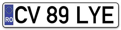 Placuta inmatriculare numar auto  CV-89-LYE, CV 89 LYE, CV89LYE