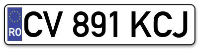 Placuta inmatriculare numar auto  CV-891-KCJ, CV 891 KCJ, CV891KCJ