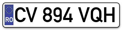 Placuta inmatriculare numar auto  CV-894-VQH, CV 894 VQH, CV894VQH