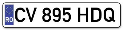 Placuta inmatriculare numar auto  CV-895-HDQ, CV 895 HDQ, CV895HDQ