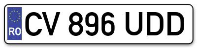 Placuta inmatriculare numar auto  CV-896-UDD, CV 896 UDD, CV896UDD