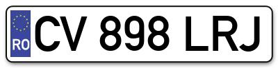 Placuta inmatriculare numar auto  CV-898-LRJ, CV 898 LRJ, CV898LRJ