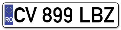 Placuta inmatriculare numar auto  CV-899-LBZ, CV 899 LBZ, CV899LBZ
