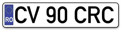 Placuta inmatriculare numar auto  CV-90-CRC, CV 90 CRC, CV90CRC