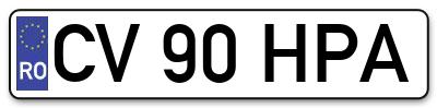 Placuta inmatriculare numar auto  CV-90-HPA, CV 90 HPA, CV90HPA