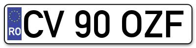 Placuta inmatriculare numar auto  CV-90-OZF, CV 90 OZF, CV90OZF