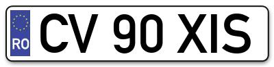 Placuta inmatriculare numar auto  CV-90-XIS, CV 90 XIS, CV90XIS