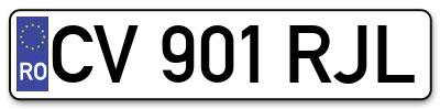 Placuta inmatriculare numar auto  CV-901-RJL, CV 901 RJL, CV901RJL