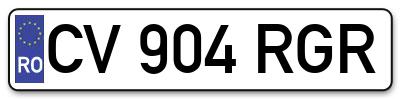Placuta inmatriculare numar auto  CV-904-RGR, CV 904 RGR, CV904RGR