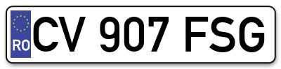 Placuta inmatriculare numar auto  CV-907-FSG, CV 907 FSG, CV907FSG