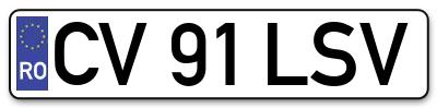 Placuta inmatriculare numar auto  CV-91-LSV, CV 91 LSV, CV91LSV