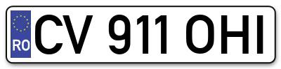 Placuta inmatriculare numar auto  CV-911-OHI, CV 911 OHI, CV911OHI