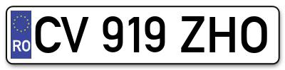 Placuta inmatriculare numar auto  CV-919-ZHO, CV 919 ZHO, CV919ZHO