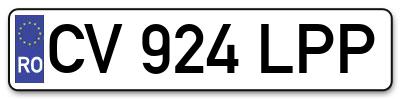 Placuta inmatriculare numar auto  CV-924-LPP, CV 924 LPP, CV924LPP
