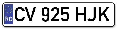 Placuta inmatriculare numar auto  CV-925-HJK, CV 925 HJK, CV925HJK