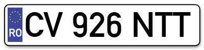 Placuta inmatriculare numar auto  CV-926-NTT, CV 926 NTT, CV926NTT