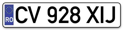 Placuta inmatriculare numar auto  CV-928-XIJ, CV 928 XIJ, CV928XIJ