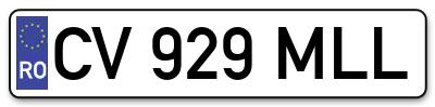 Placuta inmatriculare numar auto  CV-929-MLL, CV 929 MLL, CV929MLL