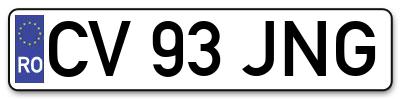 Placuta inmatriculare numar auto  CV-93-JNG, CV 93 JNG, CV93JNG