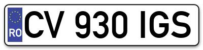 Placuta inmatriculare numar auto  CV-930-IGS, CV 930 IGS, CV930IGS