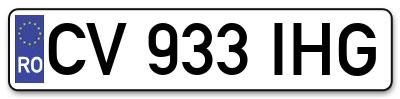 Placuta inmatriculare numar auto  CV-933-IHG, CV 933 IHG, CV933IHG