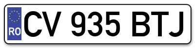 Placuta inmatriculare numar auto  CV-935-BTJ, CV 935 BTJ, CV935BTJ