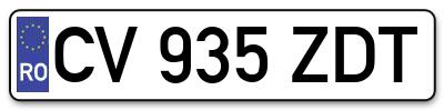 Placuta inmatriculare numar auto  CV-935-ZDT, CV 935 ZDT, CV935ZDT