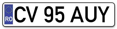 Placuta inmatriculare numar auto  CV-95-AUY, CV 95 AUY, CV95AUY
