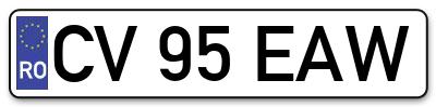 Placuta inmatriculare numar auto  CV-95-EAW, CV 95 EAW, CV95EAW