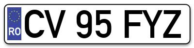 Placuta inmatriculare numar auto  CV-95-FYZ, CV 95 FYZ, CV95FYZ