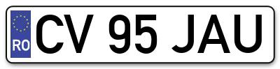 Placuta inmatriculare numar auto  CV-95-JAU, CV 95 JAU, CV95JAU