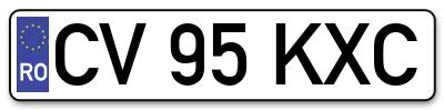 Placuta inmatriculare numar auto  CV-95-KXC, CV 95 KXC, CV95KXC