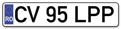 Placuta inmatriculare numar auto  CV-95-LPP, CV 95 LPP, CV95LPP