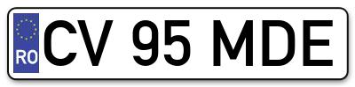 Placuta inmatriculare numar auto  CV-95-MDE, CV 95 MDE, CV95MDE