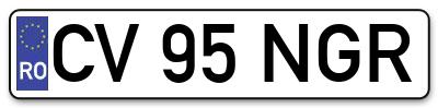 Placuta inmatriculare numar auto  CV-95-NGR, CV 95 NGR, CV95NGR