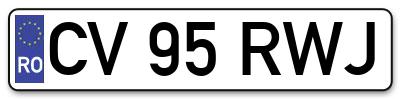Placuta inmatriculare numar auto  CV-95-RWJ, CV 95 RWJ, CV95RWJ
