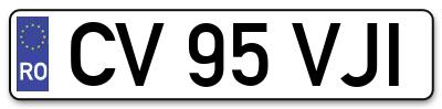 Placuta inmatriculare numar auto  CV-95-VJI, CV 95 VJI, CV95VJI