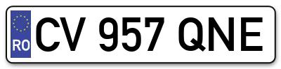 Placuta inmatriculare numar auto  CV-957-QNE, CV 957 QNE, CV957QNE