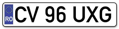 Placuta inmatriculare numar auto  CV-96-UXG, CV 96 UXG, CV96UXG