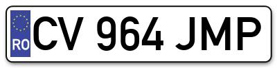 Placuta inmatriculare numar auto  CV-964-JMP, CV 964 JMP, CV964JMP