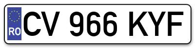Placuta inmatriculare numar auto  CV-966-KYF, CV 966 KYF, CV966KYF