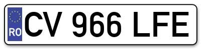 Placuta inmatriculare numar auto  CV-966-LFE, CV 966 LFE, CV966LFE